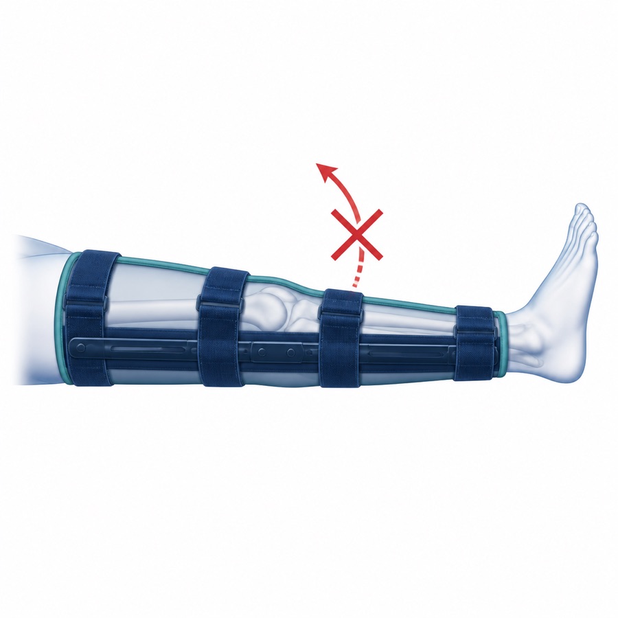 Esquema biomecánico del bloqueo de la flexión de rodilla